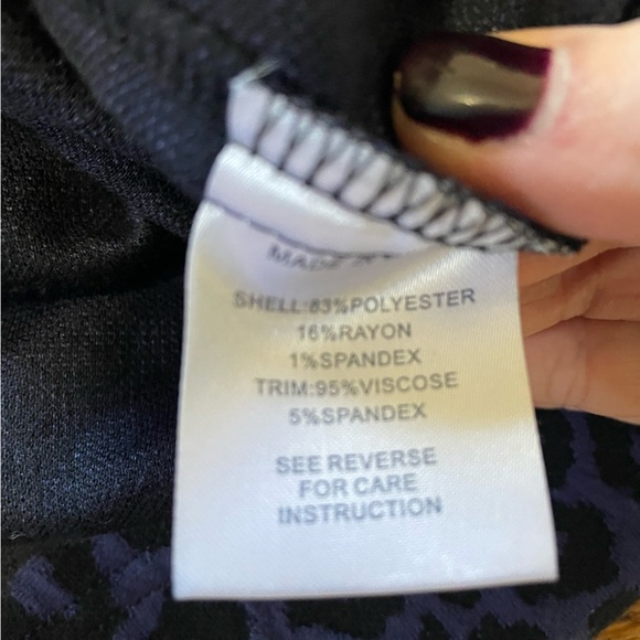 **4/$12** Tyler Boe Blue/Black Animal Print Dress Size Small - Picture 7 of 7